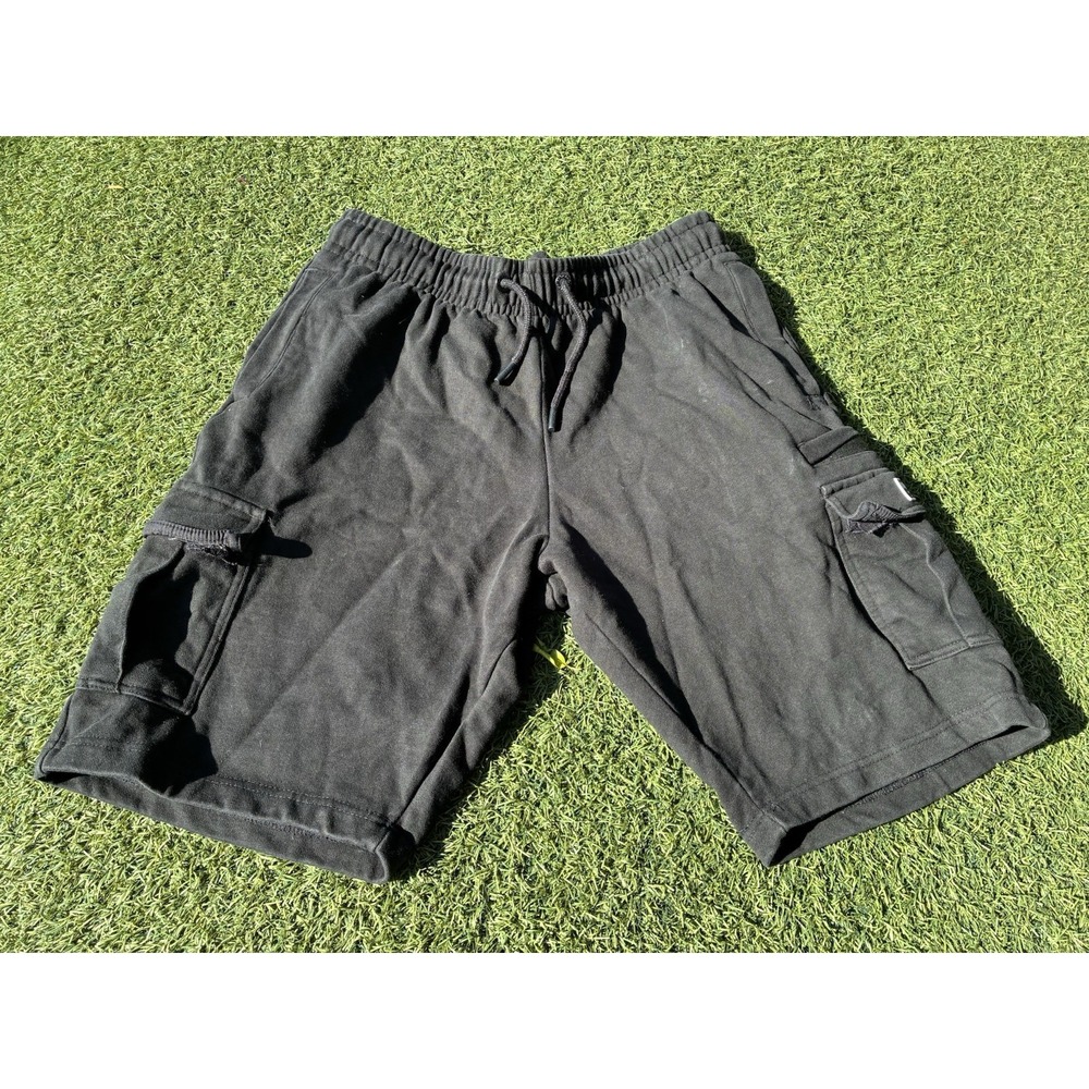 PRO CLUB HEAVY WEIGHT FLEECE CARGO SHORTS BLACK POCKETS MENS X-Large